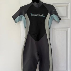Seadoo wetsuit. Short sleeves and shorts. Never worn with tags.
